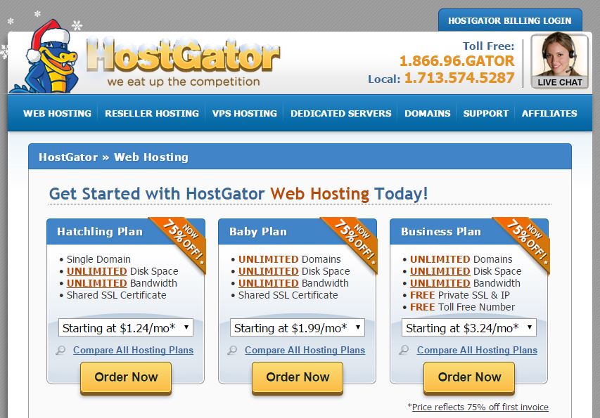 migliore hosting WordPress - Hostgator