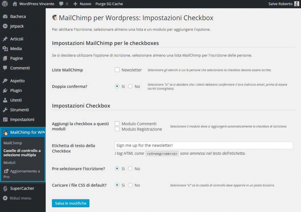 MailChimp su WordPress-Step5
