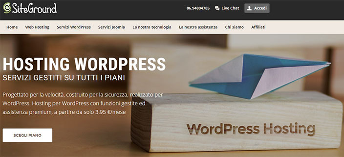 Migliore hosting WordPress-SiteGround