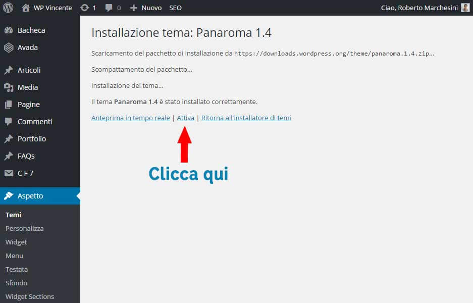 Come installare tema WordPress- Parte3